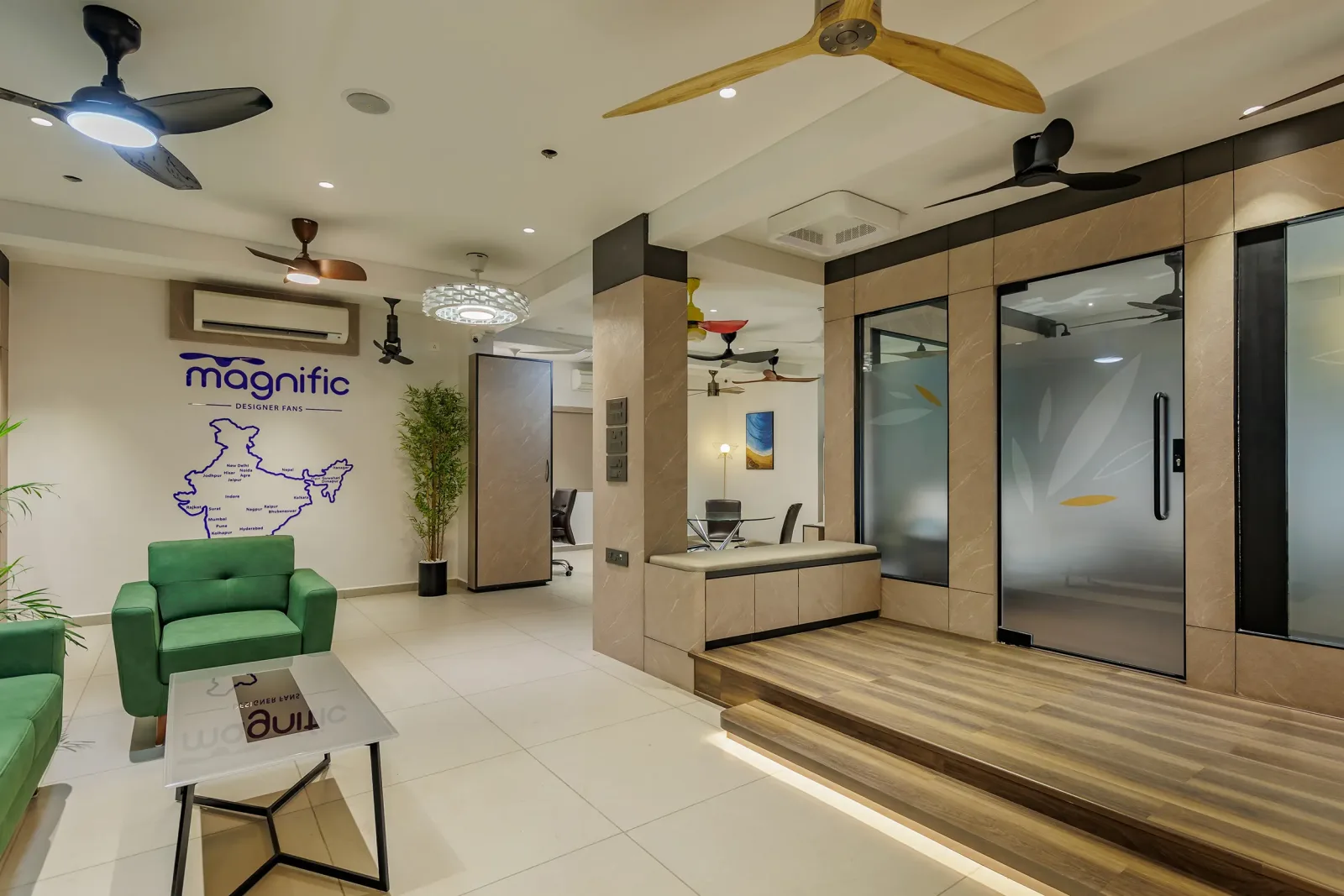 V-Light second floor — Magnific designer fans studio with premium ceiling fans